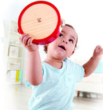 (OPEN BOX)  Hape Pound, Tap, & Shake! Music Set - Award Winning Wooden Pounding Bench, Baby Xylophone, and Tap Along Tambourine