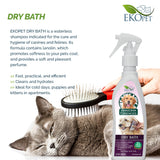 Ekopet Natural Dry Bath Vet and Pet Approved Waterless No Rinse Shampoo for Dogs and Cats - 6.7 Oz