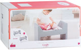 Corolle Mon Grand Poupon Crib & Bed for Baby Dolls, Grey