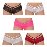 Besame Women Thong Lace Panties Spandex Underwear Lingerie 5 Pack