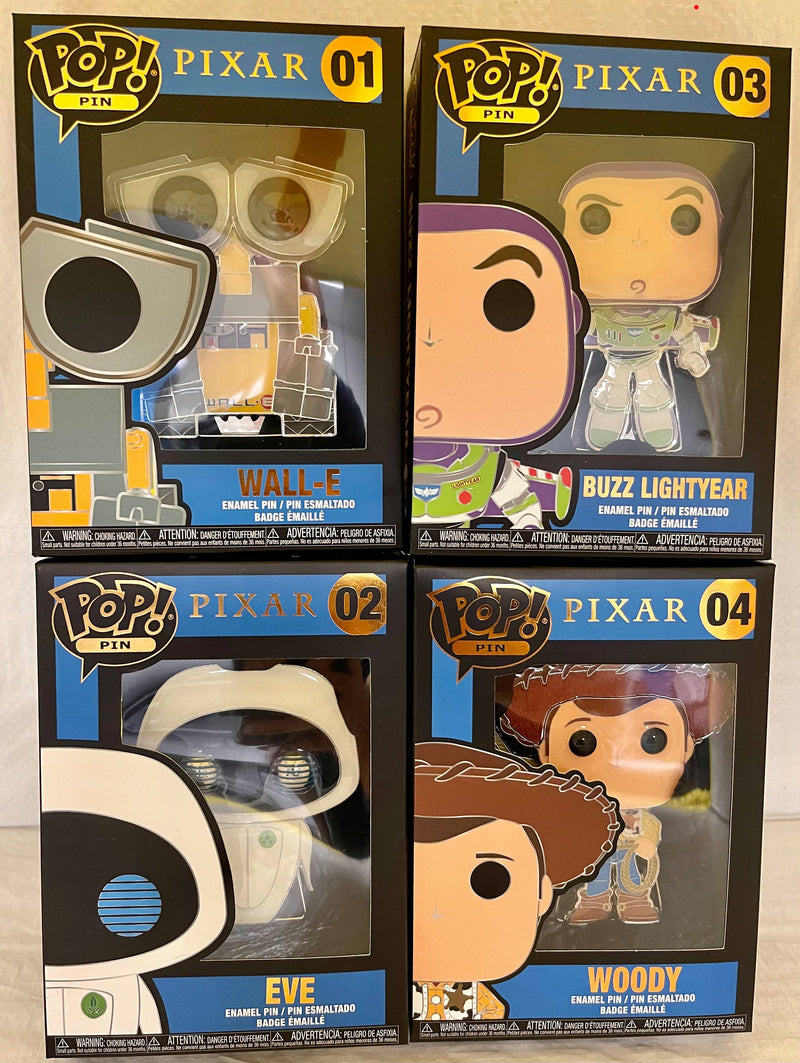 Funko Pop Pins PIXAR Lot of 4