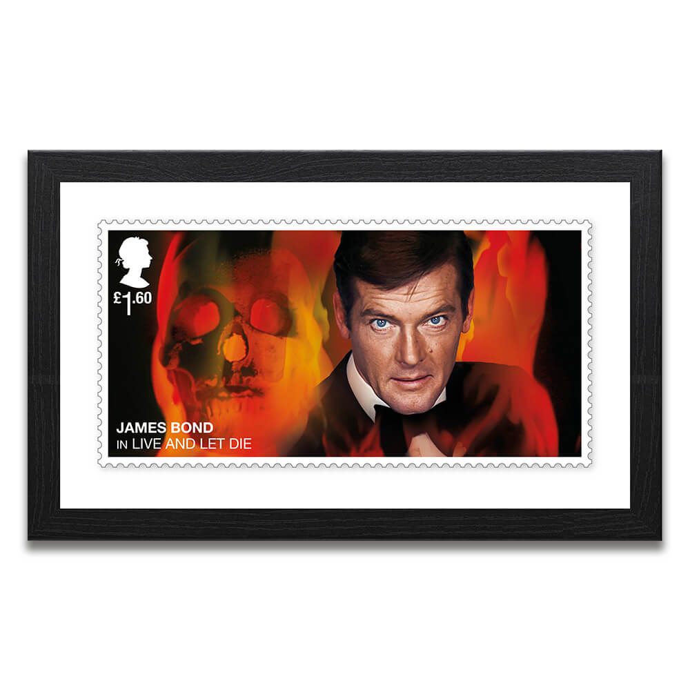 James Bond Framed Live and Let Die Enlarged Stamp Print Limited Edition Royal Mail Collectible