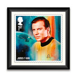 Star Trek Framed Enlarged Print Limited Edition James T Kirk Royal Mail Collectible