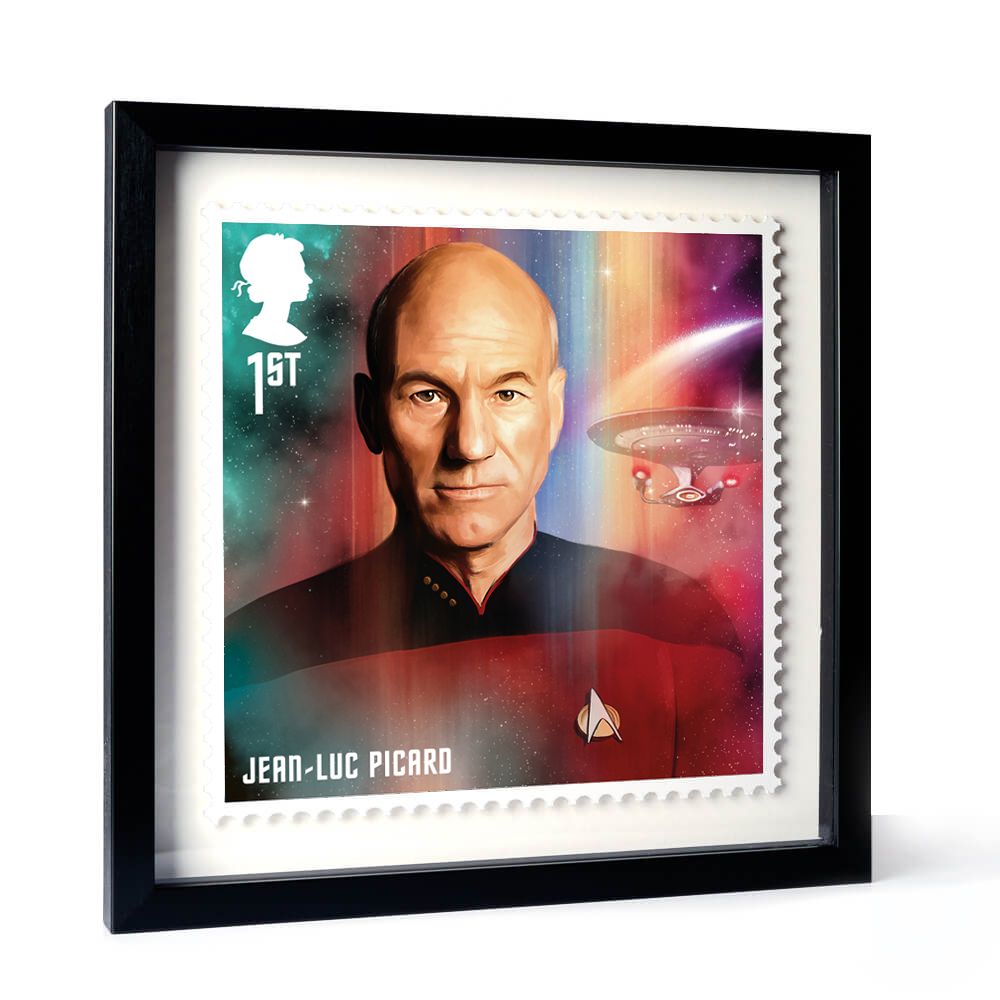 Star Trek Framed Enlarged Print Limited Edition Jean Luc Picard Royal Mail Collectible