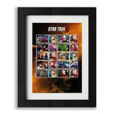 Star Trek Framed Captain's Collector Stamps Sheet Royal Mail Collectible