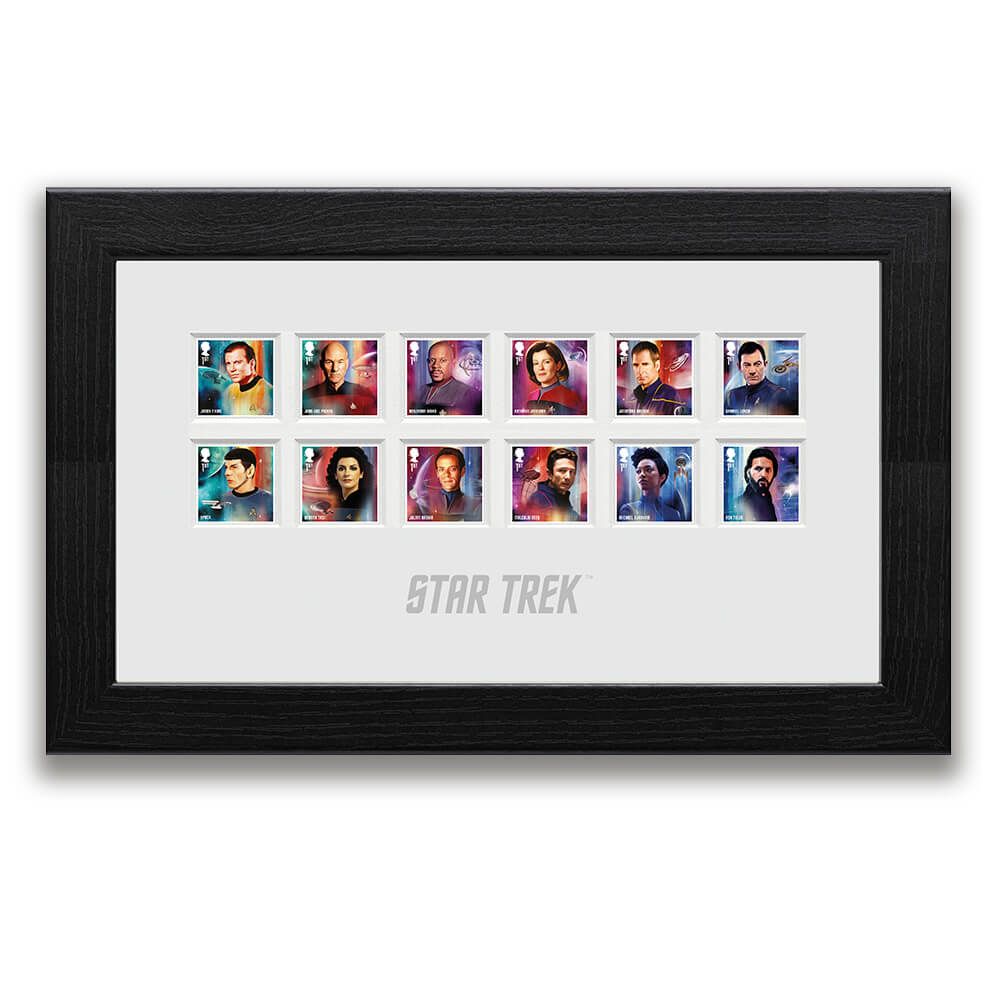 Star Trek Captains and Crew Members Framed Stamps Royal Mail Collectible